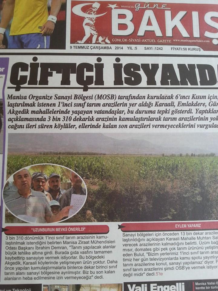 KARAALİ`DE (YUNUSEMRE) ÜRETİCİLERLE BİRLİKTE BASIN AÇIKLAMASI YAPTIK