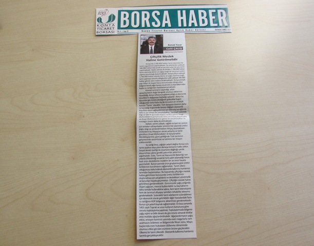 "ÇİFTÇİLİK MESLEK HALİNE GETİRİLMELİDİR"- BORSA HABER