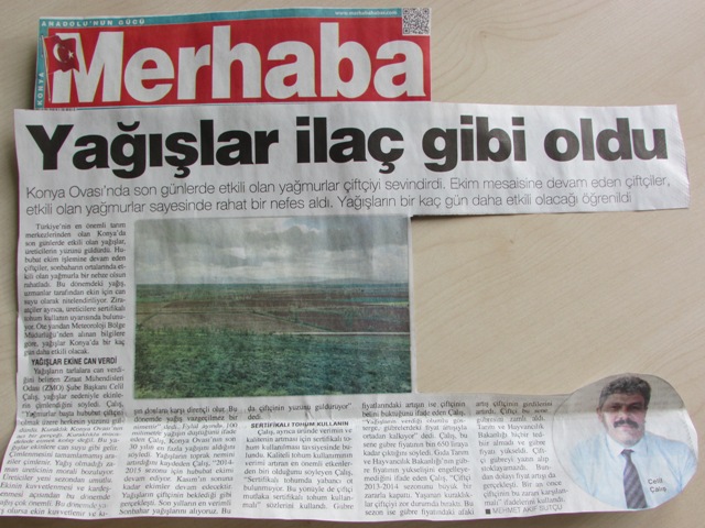 "YAĞIŞLAR İLAÇ GİBİ OLDU", "YAĞIŞLAR EKİNE CAN VERDİ" - MERHABA GAZETESİ