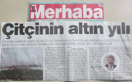 "ÇİFTÇİNİN ALTIN YILI"-MERHABA