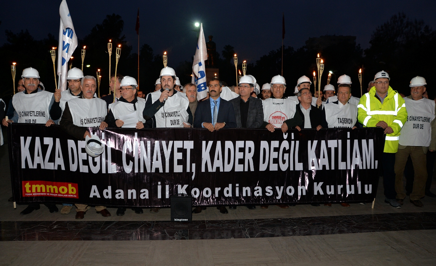 TMMOB, İŞ KAZALARINA DİKKAT ÇEKMEK İÇİN YÜRÜDÜ