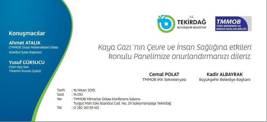 "KAYA GAZININ İNSAN SAĞLIĞINA ETKİLERİ" PANELİ