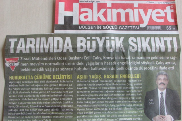 “TARIMDA BÜYÜK SIKINTI”- HAKİMİYET