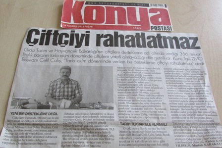 “ÇİFTÇİYİ RAHATLATMAZ”-KONYA POSTASI