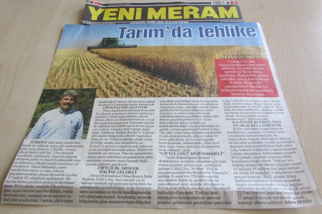“TARIM’DA TEHLİKE, TARIM SEKTÖRÜ KAN KAYBEDİYOR”-YENİ MERAM