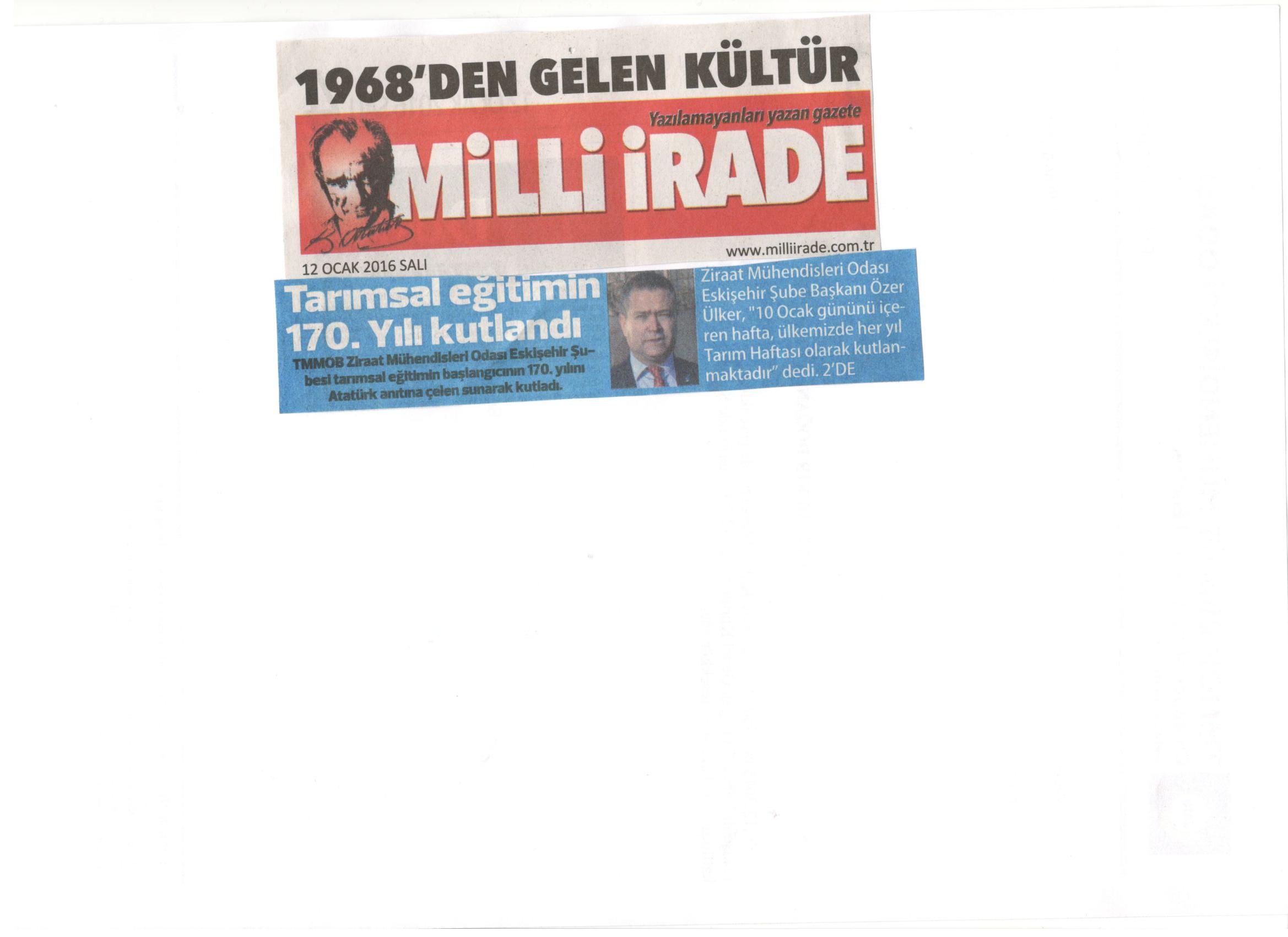 TARIMSAL EĞİTİMDE 170.YIL