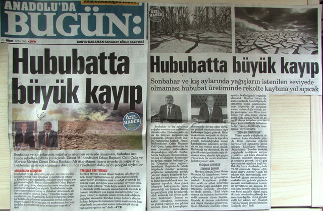 ANADOLU`DA BUGÜN GAZETESİ HABERİ 26.04.2016