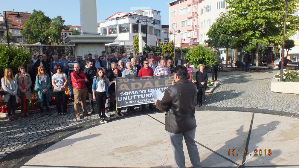 KIRKLARELİ`DE SOMA FACİASININ YIL DÖNÜMÜNDE BASIN AÇIKLAMASI YAPILDI