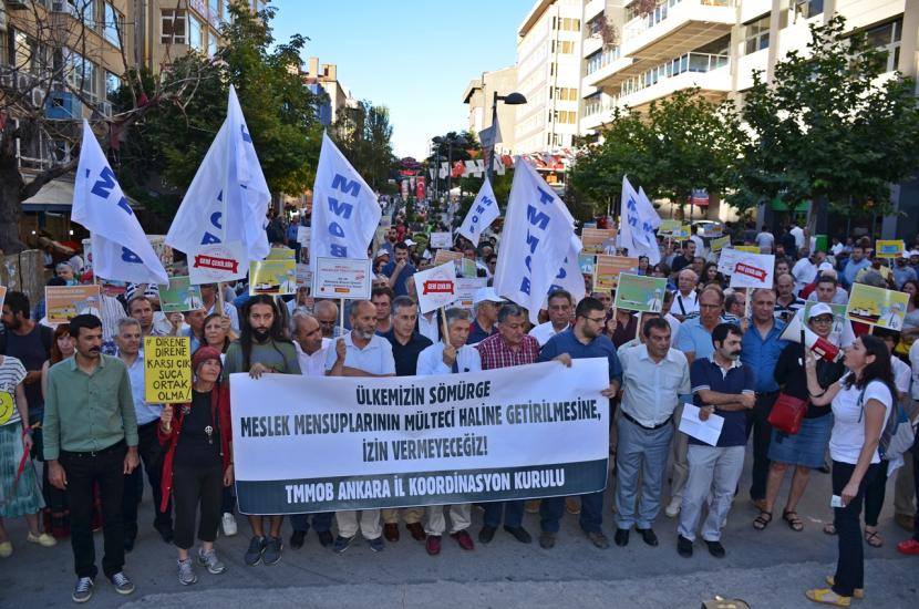 TMMOB ANKARA VE İKK`DAN ULUSLARARASI İŞGÜCÜ YASA TASARISINI PROTESTO..