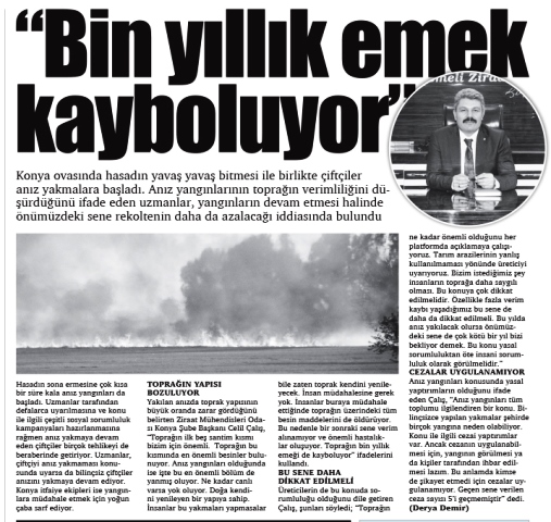 "BİN YILLIK EMEK KAYBOLUYOR" PUSULA GAZETESİ 11.07.2016