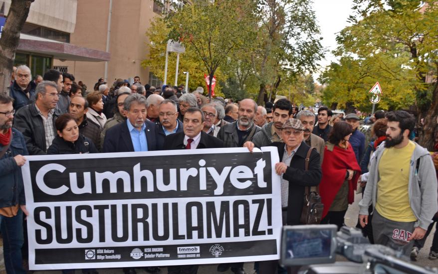 DİSK, KESK, TMMOB VE TTB`DEN CUMHURİYETE DESTEK