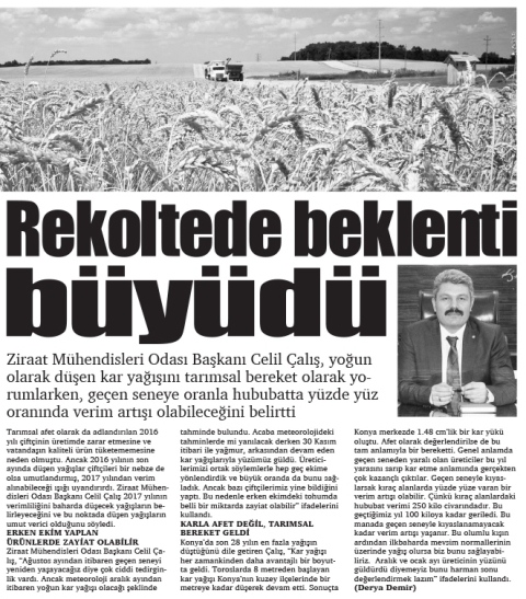 REKOLTEDE BEKLENTİ BÜYÜDÜ-11 MART 2017 PUSULA GAZETESİ