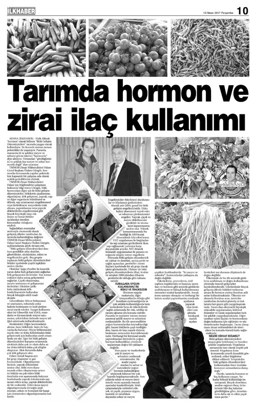 ADANA-İLKHABER -TARIMDA HORMON ZİRAİ İLAÇ KULLANIMI 