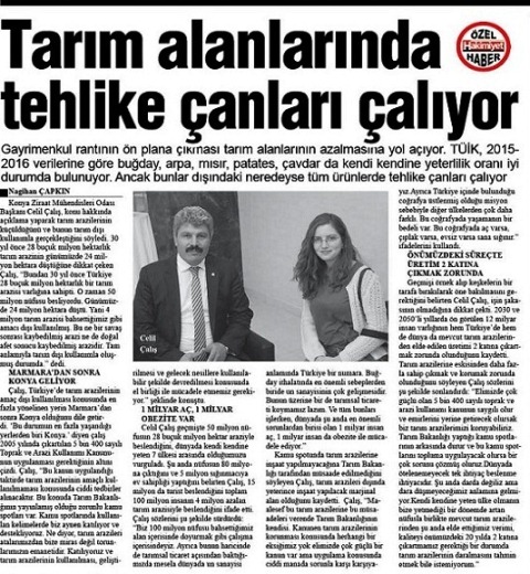 TARIM ALANLARI BETONLAŞIYOR - HAKİMİYET GAZETESİ