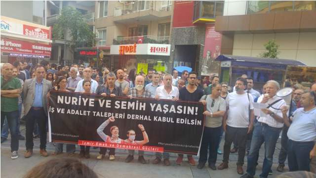 AÇLIK GREVİNDEKİ KAMU EMEKÇİLERİ NURİYE GÜLMEN VE SEMİH ÖZAKÇA`YA DESTEK BASIN AÇIKLAMASI