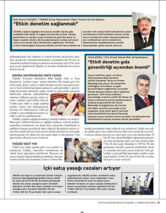 PARA DERGİSİ: ETKİN DENETİM SAĞLANMALI- 4 TEMMUZ 2020