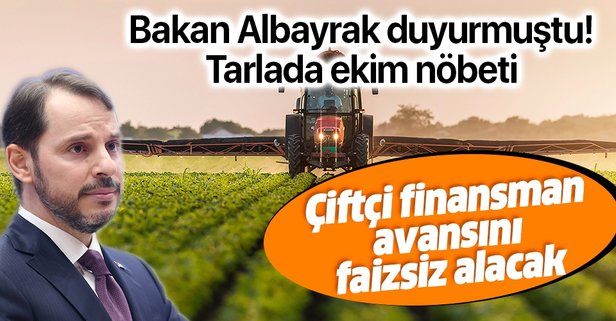 TAKVİM GAZETESİ: TARLADA EKİM NÖBETİ: ÇİFTÇİ FİNANSMAN AVANSINI FAİZSİZ ALACAK- 3 EKİM 2020
