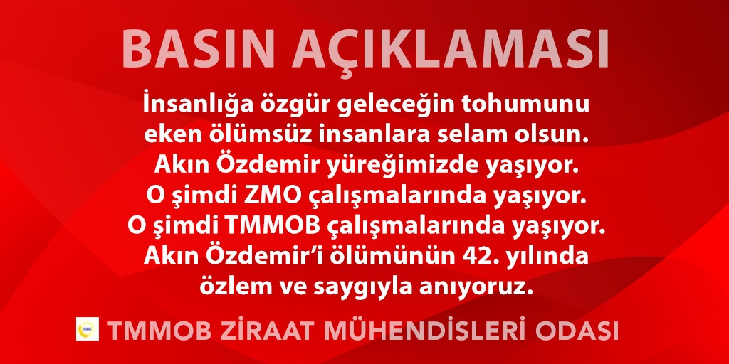 BASIN AÇIKLAMASI: AKIN ÖZDEMİR YÜREĞİMİZDE YAŞIYOR
