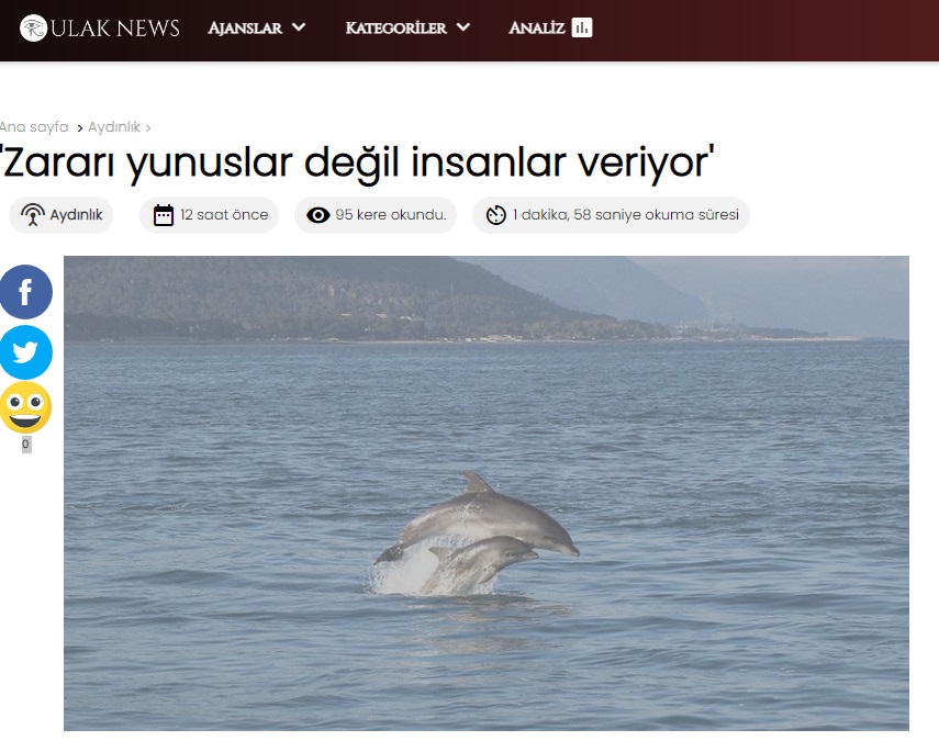 ULAK NEWS: `ZARARI YUNUSLAR DEĞİL İNSANLAR VERİYOR`- 15 OCAK 2021