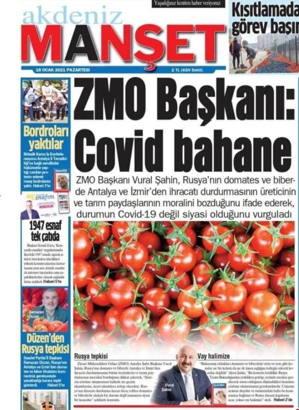 AKDENİZ MANŞET GAZETESİ: COVİD BAHANE-18 OCAK 2021