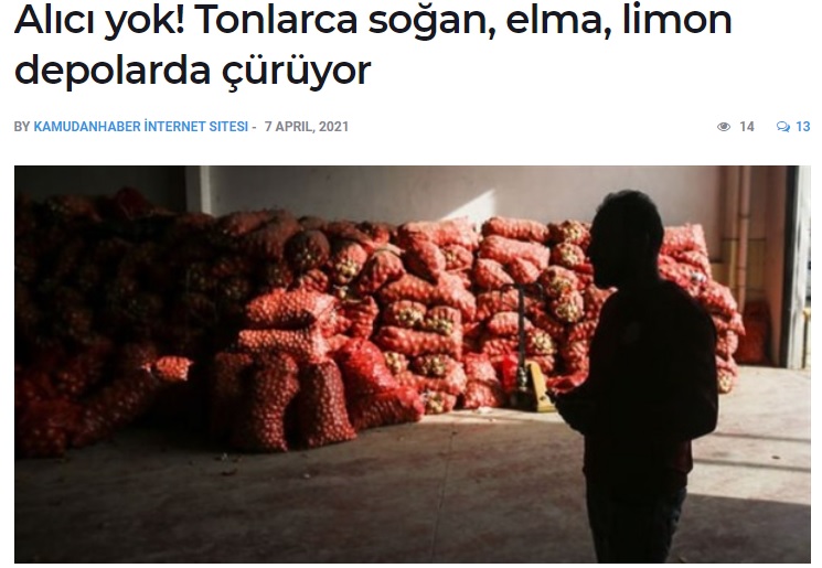 WALLTYPER.COM: ALICI YOK! TONLARCA SOĞAN, ELMA, LİMON DEPOLARDA ÇÜRÜYOR- 7 NİSAN 2021