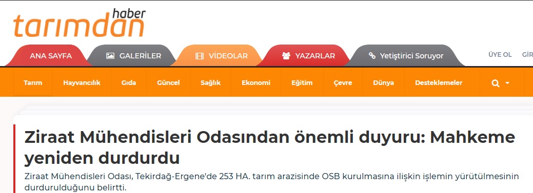 TARIMDAN HABER: ZİRAAT MÜHENDİSLERİ ODASINDAN ÖNEMLİ DUYURU: MAHKEME YENİDEN DURDURDU- 11 NİSAN 2021