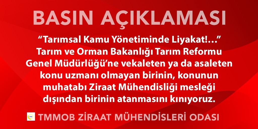 BİLGİSİZ VE İLGİSİZ İNSANLARLA

ZİRAAT MÜHENDİSLİĞİ MESLEĞİ DIŞLANARAK

ÜLKEMİZDE TARIM SEKTÖRÜNÜN SORUNLARI ÇÖZÜLEMEZ.

LİYAKAT!...