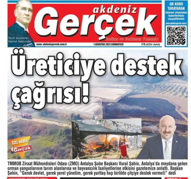 AKDENİZ GERÇEK GAZETESİ: ÜRETİCİYE DESTEK ÇAĞRISI- 7 AĞUSTOS 2021