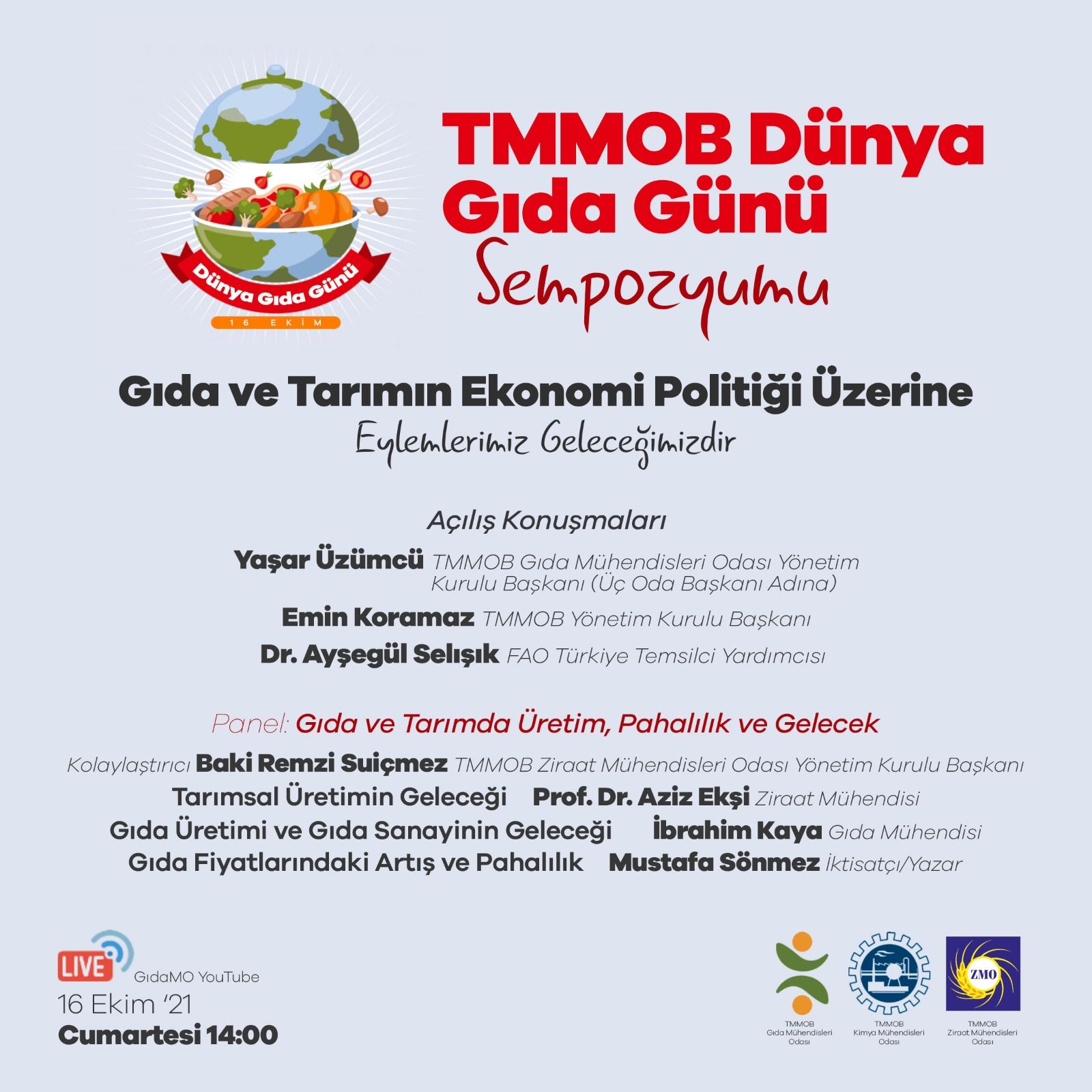 TMMOB DÜNYA GIDA GÜNÜ 2021 SEMPOZYUMU- 16 EKİM 2021