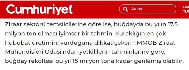 CUMHURİYET GAZETESİ: ZAMLARIN ARDI ARKASI KESİLMİYOR: UN VE MAKARNAYA BÜYÜK ZAM- 25 KASIM 2021