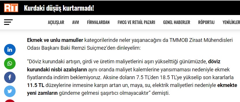 RETAİL TÜRKİYE: KURDAKİ DÜŞÜŞ KURTARMADI!- 4 OCAK 2022