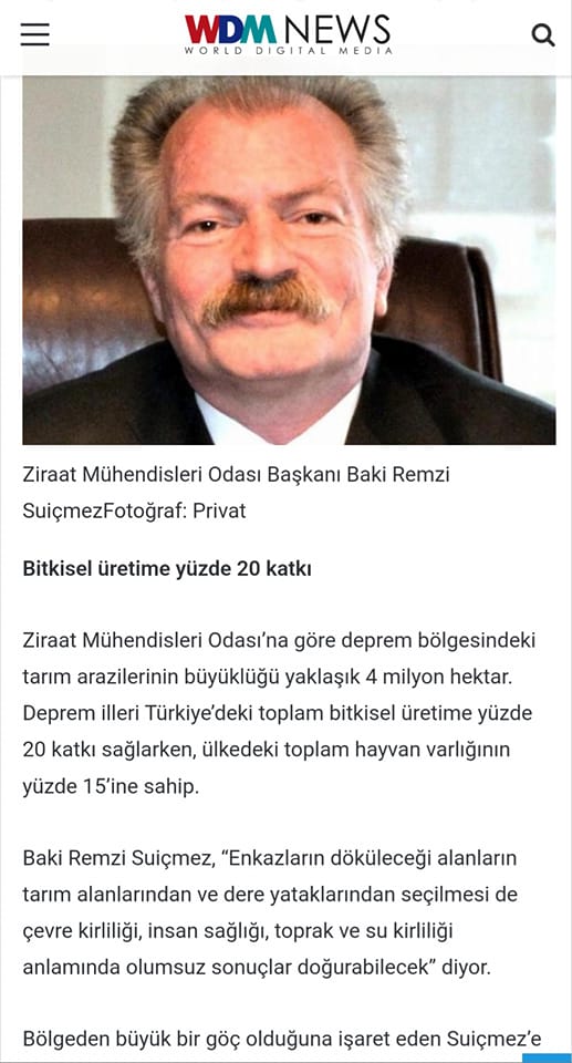 WDM (WORLD DIGITAL MEDİA) NEWS: TARIM ARAZİSİNE DEPREM KONUTU OLUR MU?-21 MART 2023