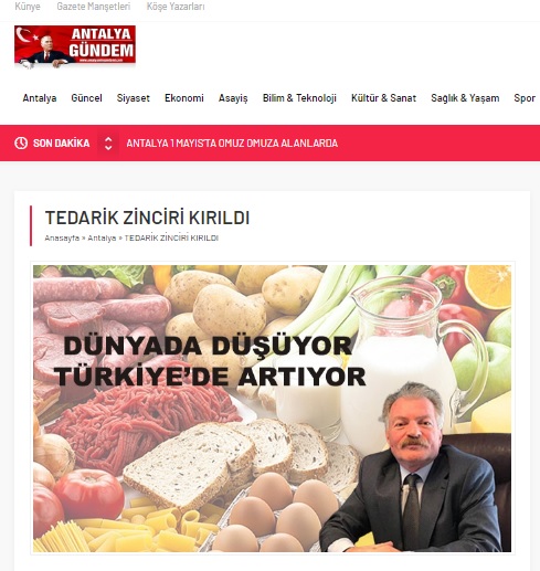 ANTALYA GÜNDEM GAZETESİ: TEDARİK ZİNCİRİ KIRILDI- 29 NİSAN 2023
