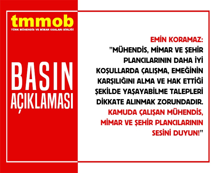 KAMUDA ÇALIŞAN MÜHENDİS, MİMAR VE ŞEHİR PLANCILARININ SESİNİ DUYUN!