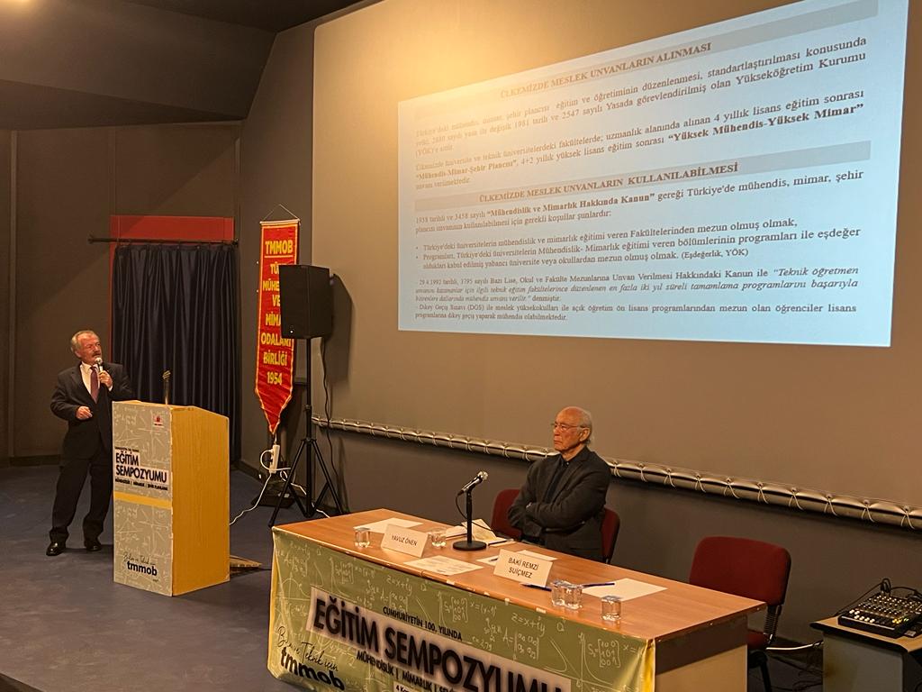 TMMOB TARAFINDAN "CUMHURİYETİN 100. YILINDA MÜHENDİS, MİMAR VE ŞEHİR PLANCILIĞI EĞİTİM SEMPOZYUMU" GERÇEKLEŞTİRİLDİ