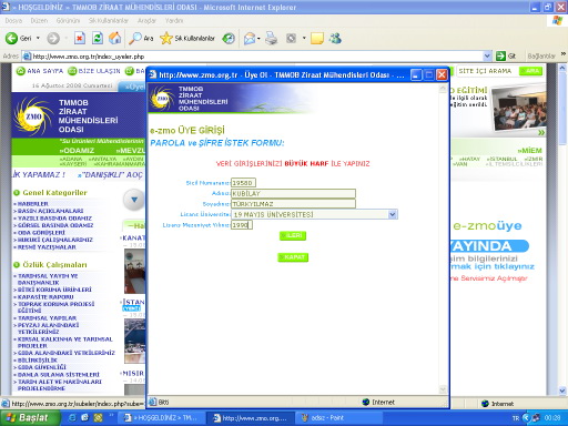 E-ZMO ÜYE ŞİFRESİ