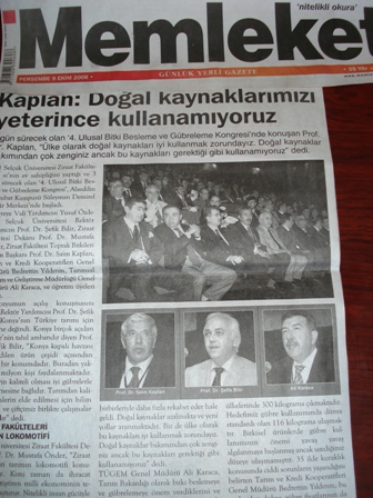 4. ULUSAL BİTKİ BESLEME VE GÜBRELEME KONGRESİNE KATILDIK