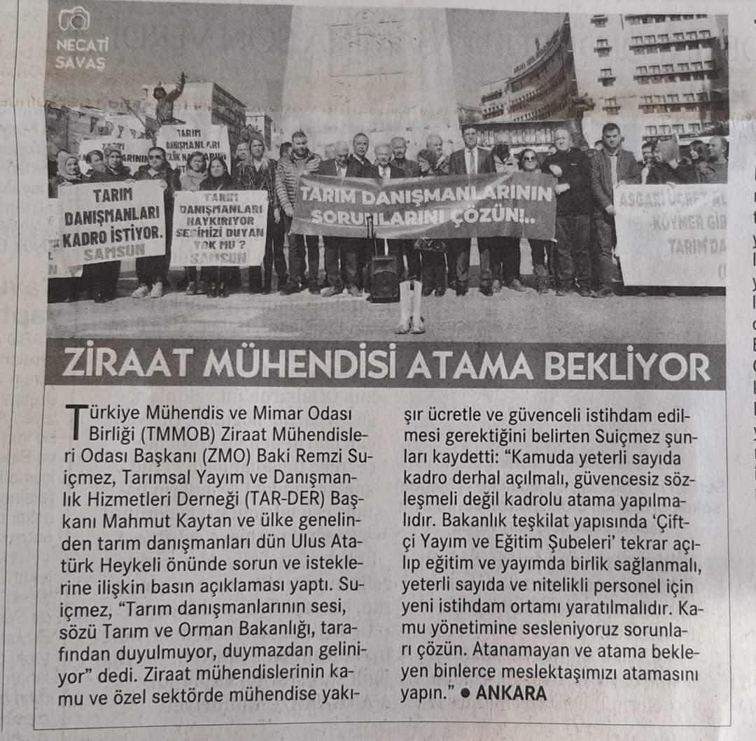 CUMHURİYET: ANKARA`DA SARI ÇİZMELİ PROTESTO: ZİRAAT MÜHENDİSİ ATAMA BEKLİYOR. 22.10.2022
