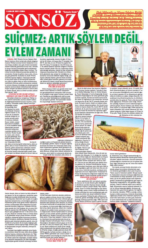 SONSÖZ GAZETESİ: "SUİÇMEZ: ARTIK SÖYLEM DEĞİL, EYLEM ZAMANI"- 3 ARALIK 2021