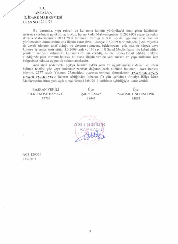 AKSA ENERJİ ÜRETİM AŞ.`NİN YAPI RUHSATI VE YAPI KULLANIM İZİN BELGELERİNE YARGIDAN DUR KARARI