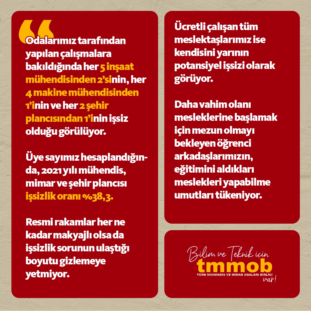 "EMEĞİMİZE, MESLEĞİMİZE HAKLARIMIZA SAHİP ÇIKIYOR, SORUNLARIMIZA ÇÖZÜM İSTİYORUZ!" KAMPANYASI