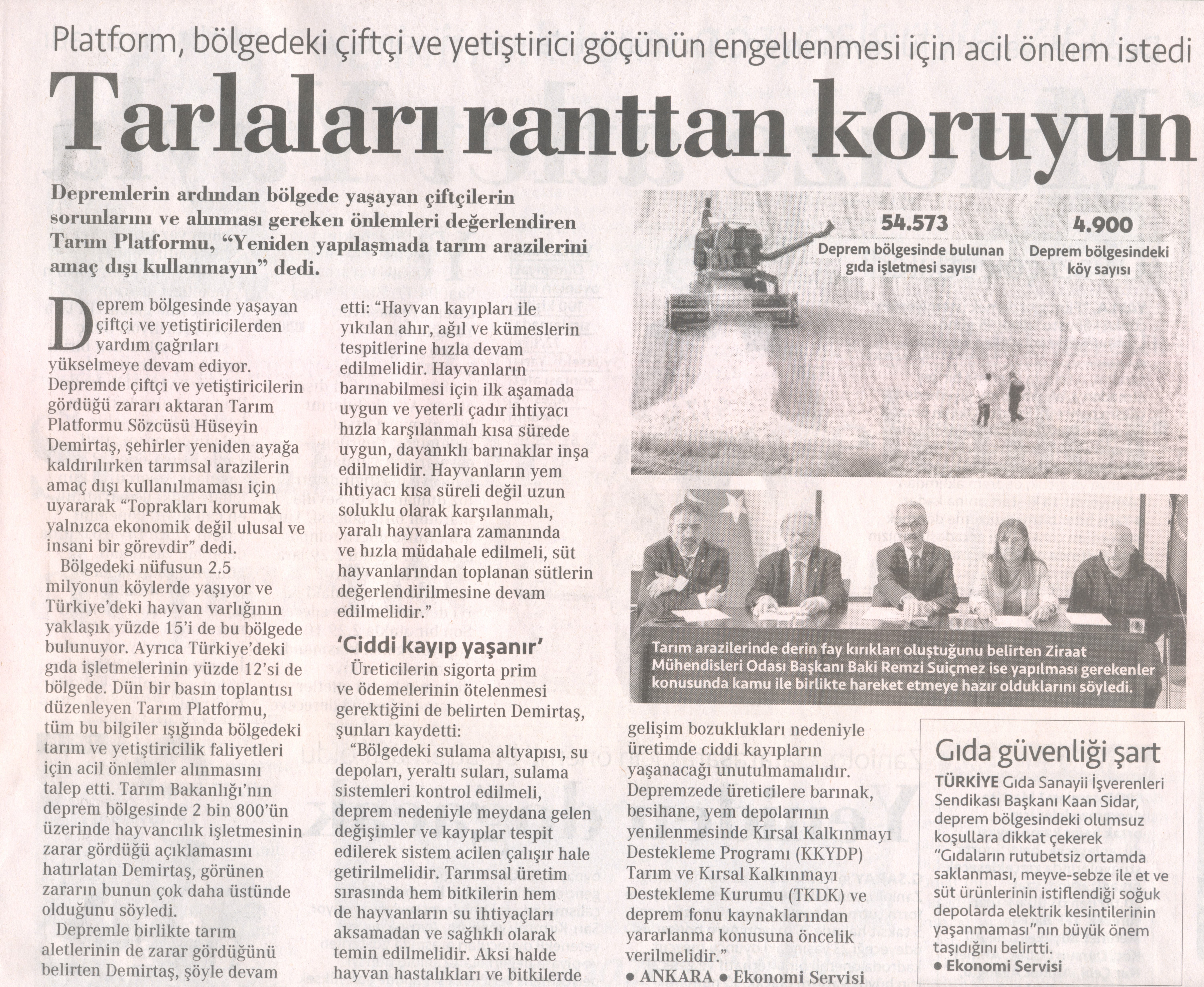 CUMHURİYET GAZETESİ: TARLALARI RANTTAN KORUYUN!-24 ŞUBAT 2023