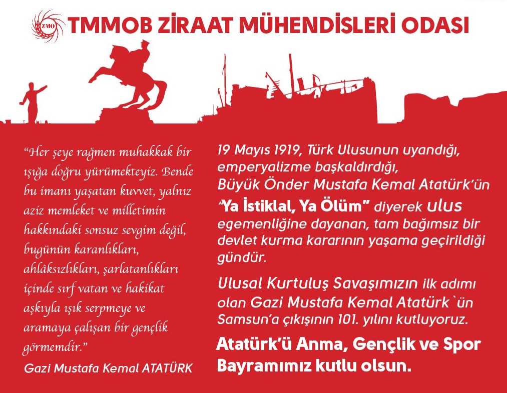 ATATÜRK'Ü ANMA, GENÇLİK VE SPOR BAYRAMIMIZ KUTLU OLSUN
