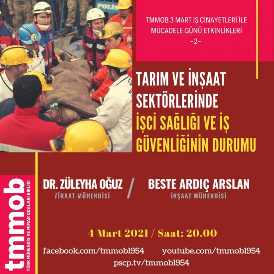 TMMOB 3 MART İŞ CİNAYETLERİNE KARŞI MÜCADELE GÜNÜ ETKİNLİKLERİ