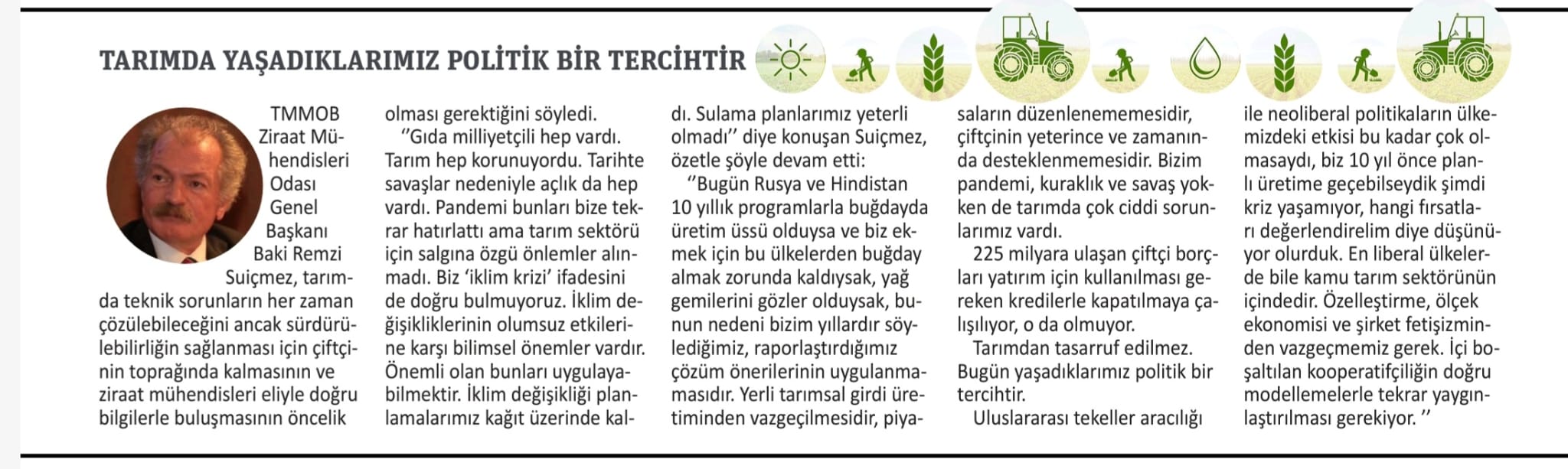 GAZETE PENCERE: SÜRDÜRÜLEBİLİR GIDA VE TARIM ZİRVESİ- 5 HAZİRAN 2022