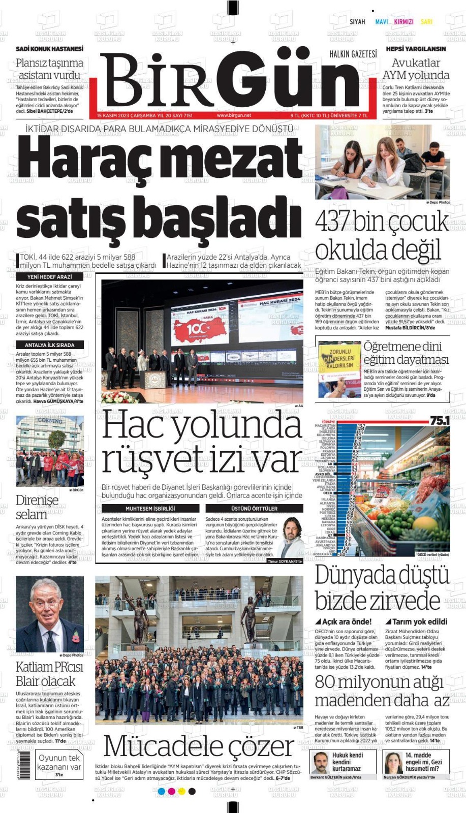 BİRGÜN/GIDA ENFLASYONUNDA ZİRVEDEYİZ/15.11.2023