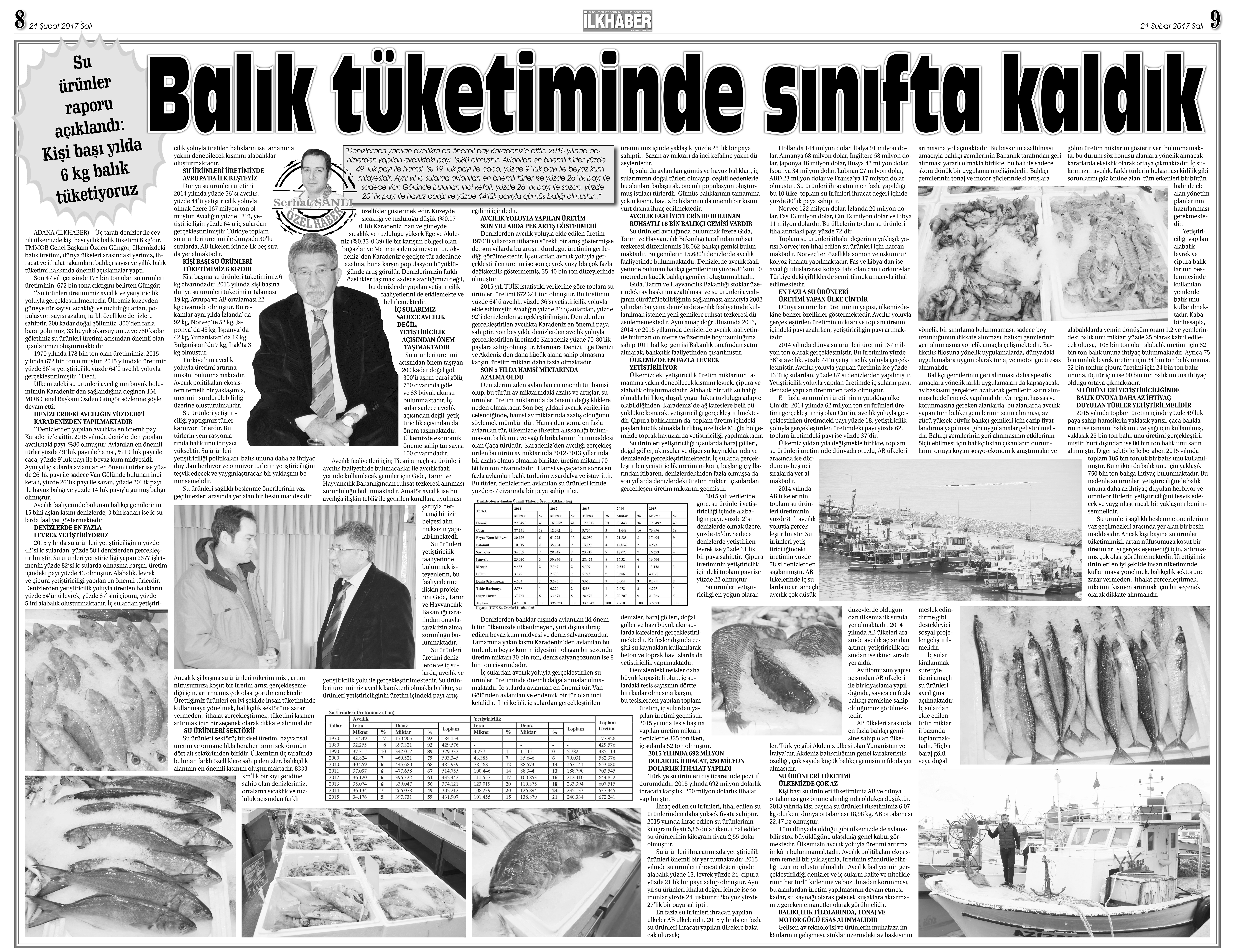 İLKHABER-BALIK TÜKETİMİNDE SINIFTA KALDIK