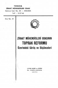 2853 ZMO`NUN TOPRAK REFORMU ÜZERİNDEKİ GÖRÜŞ VE ÖNERİLERİ
